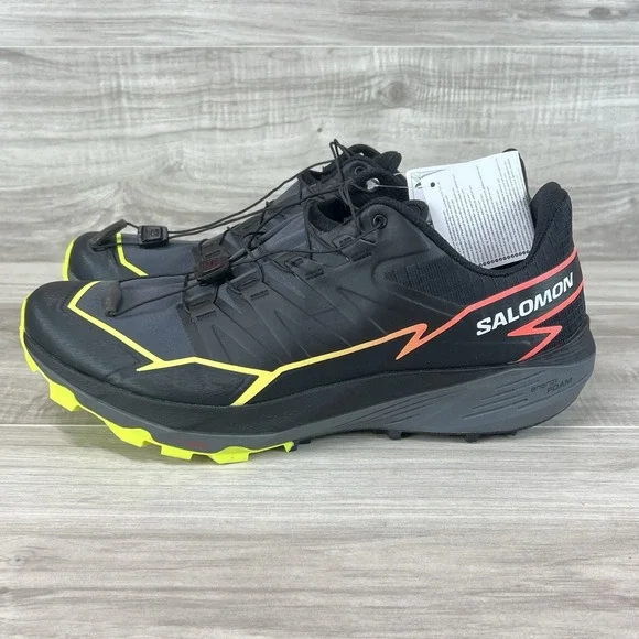 Salomon Thundercross Men's Sz 11.5 Trail Running Shoe Black Yellow Orange 472954 - Picture 2 of 10